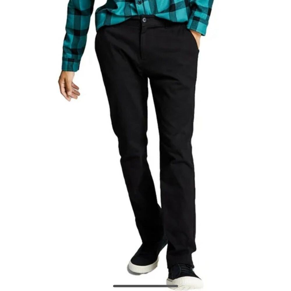 And Now This Mens Regular Fit Everyday Flat Front Button-zip Fly Chino Pants 32